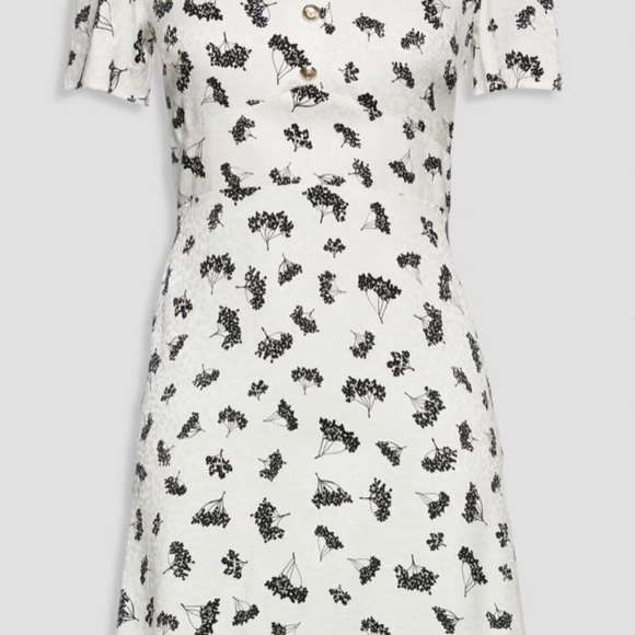 Maje Roseline Coquette Parisian Floral Smocked Back Square Neck Mini Dress Sz XS - Picture 8 of 13